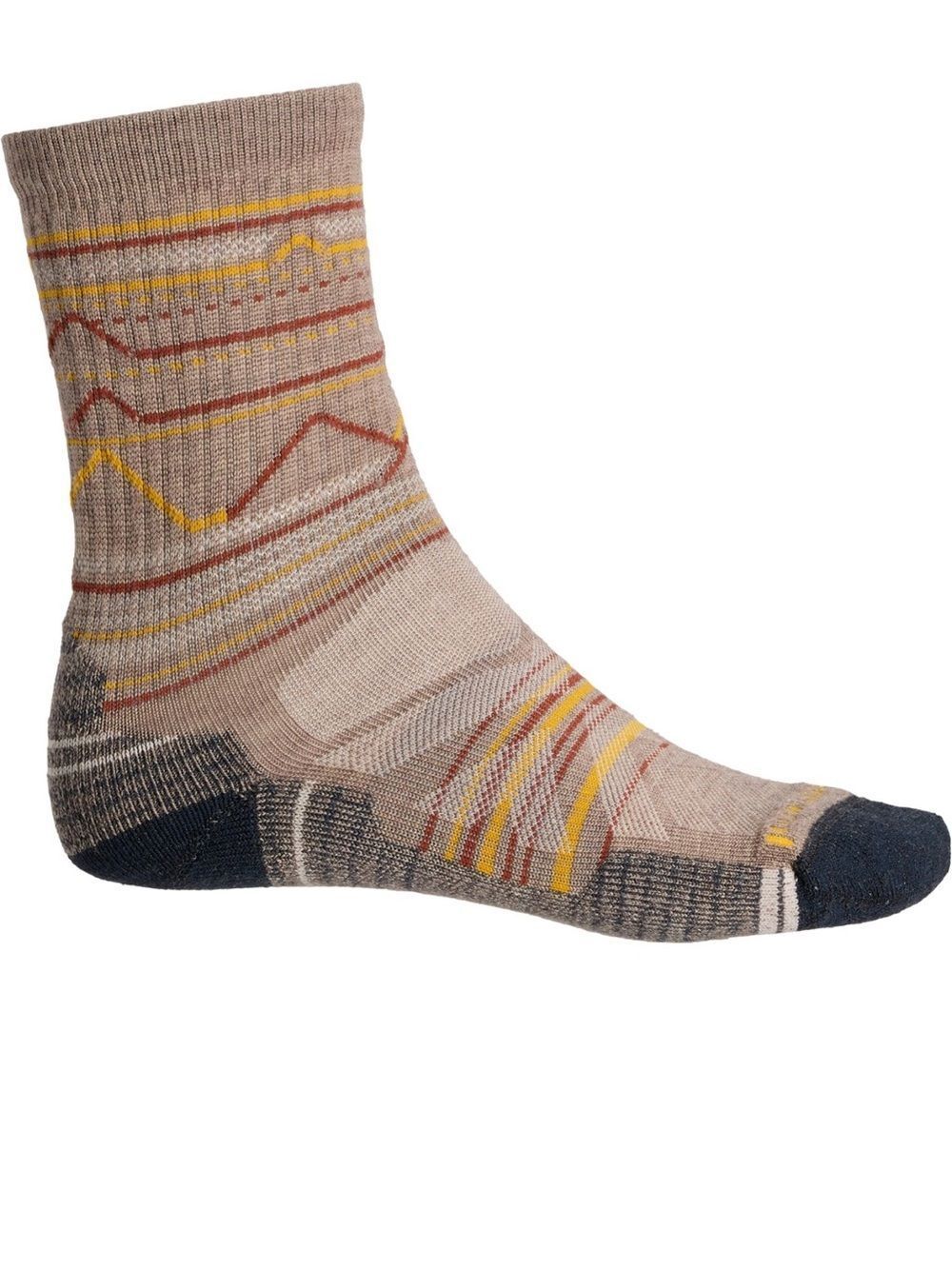 SmartWool Light Cushion Mountain Range Pattern Hiking Socks Merino Wool Blend